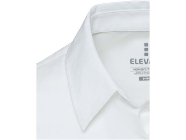 Camisa popelina mujer Carnelian algodón BCI elástico Blanco detalle 8
