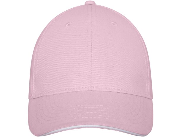 Gorra de 6 paneles Darton personalizadas con detalle de ribete elegante Rosa claro detalle 2