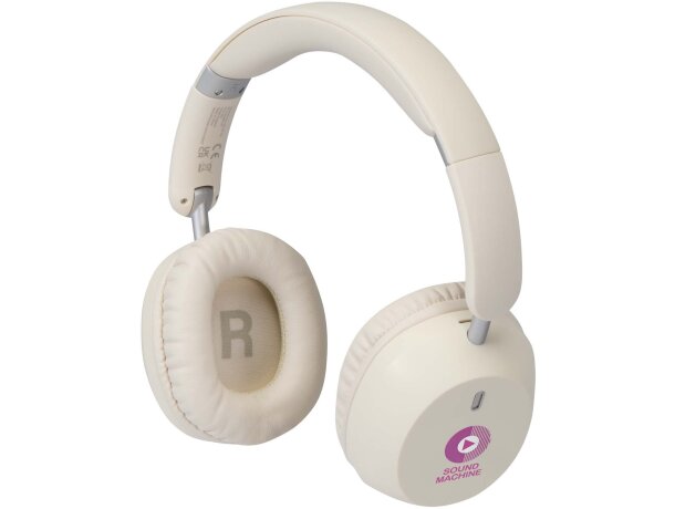 Auriculares ANC y ENC plegables plástico reciclado Hoggar Blanco detalle 5