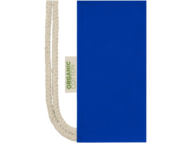 Mochila de cuerdas de algodón orgánico GOTS de 140 g/m² 5L Orissa Azul real detalle 16