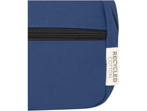 Neceser de viaje Joey con lona reciclada certificada GRS Azul marino detalle 14