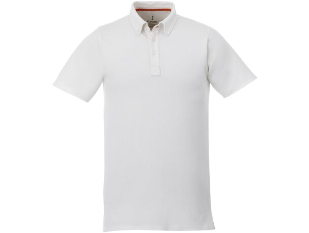 Polo con cuello abotonado para hombre Atkinson Blanco detalle 2