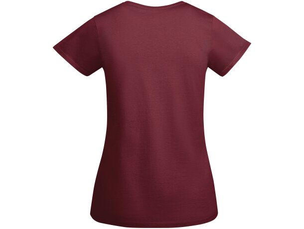 Camiseta mujer algodón orgánico Breda de Roly Granate detalle 35