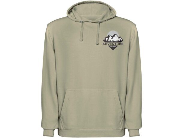 Sudadera con capucha unisex Kenia Roly algodón lavado con ácido Caqui detalle 13