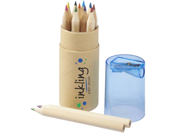 Set de 12 lápices de colores con sacapuntas Hef Azul detalle 1
