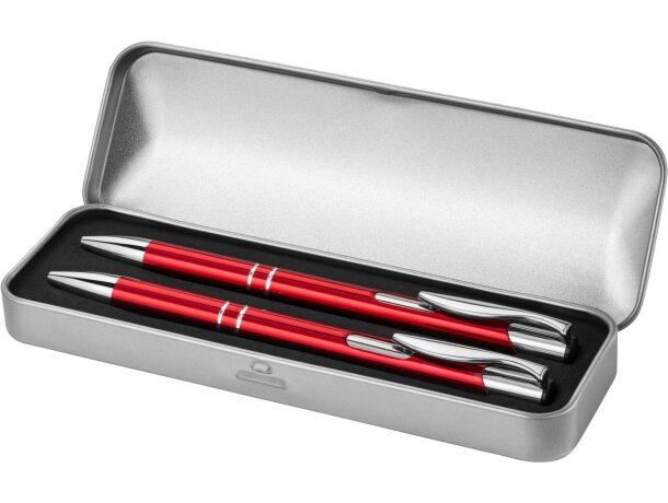 Juego de bolígrafo y portaminas de aluminio en estuche personalizado