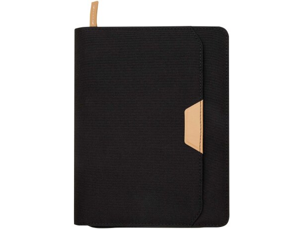 Portafolios A5 Nomumi de plástico PET reciclado y papel FSC Negro intenso detalle 2