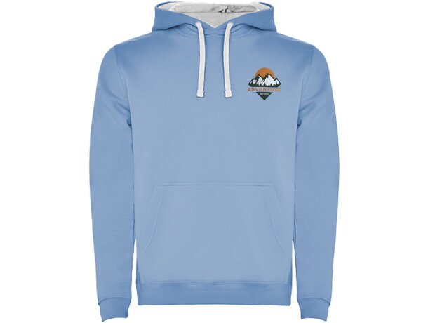Sudadera con capucha para hombre Urban Roly Azul celeste/blanco detalle 31