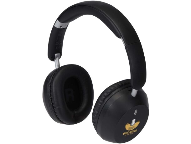 Auriculares ANC y ENC plegables plástico reciclado Hoggar Negro intenso detalle 1