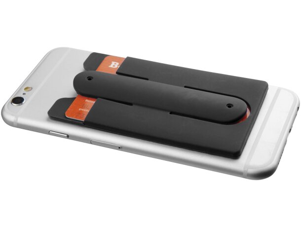 Portatarjetas de Silicona con Soporte Para Teléfono Negro intenso detalle 5