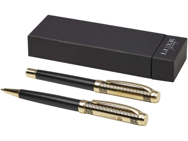 Set bolígrafo y rollerball Legato latón reciclado Dorado detalle 1