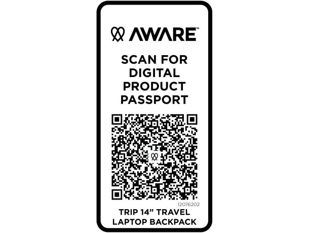 Mochila reciclada de viaje Trip Aware para portátil de 14 Blanco roto detalle 15