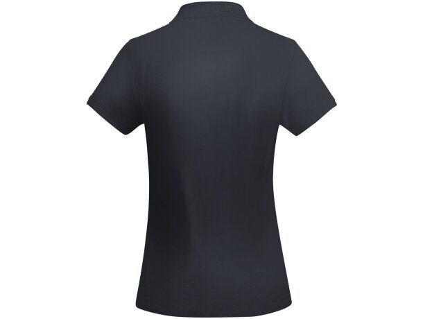 Polo mujer algodón orgánico Prince manga corta entallado Roly Azul marino detalle 17