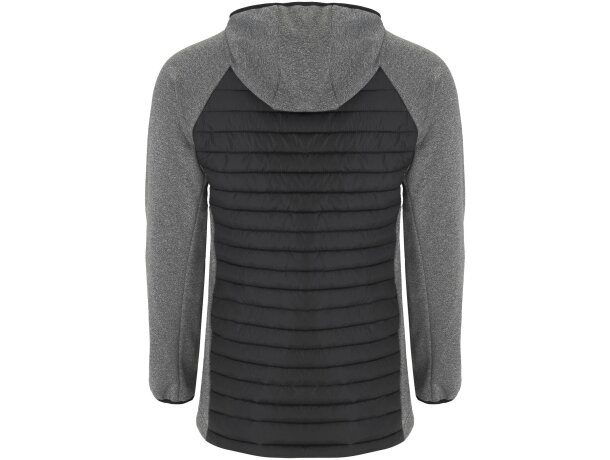 Chaqueta híbrida acolchada unisex Minsk de Roly con capucha Negro intenso/negro detalle 2