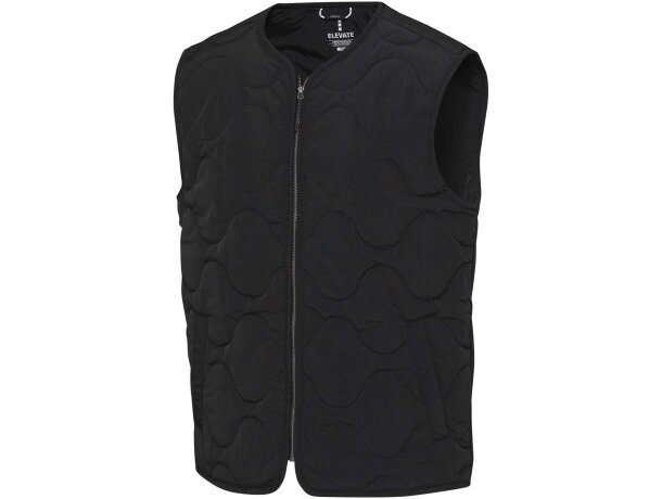 Chaleco acolchado Quartz unisex en nylon reciclado con GRS Negro intenso detalle 4