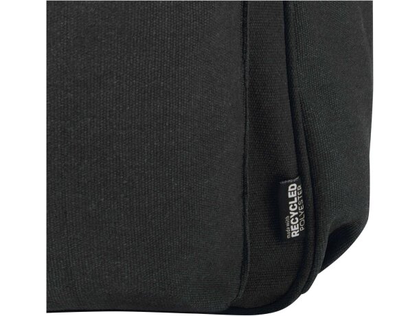 Mochila urbana Recanvas para portátil con materiales reciclados Negro intenso detalle 5