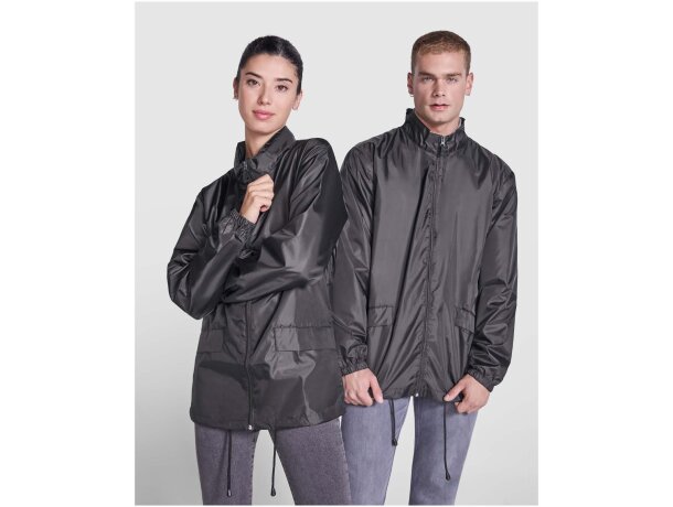 Chubasquero ligero unisex Escocia Roly con capucha plegable Azul real detalle 11