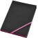 Cuaderno de notas A5 con cierre de cinta en color rosa neón