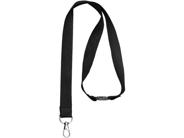 Lanyard de bambú con clip de seguridad Julian Negro intenso detalle 1