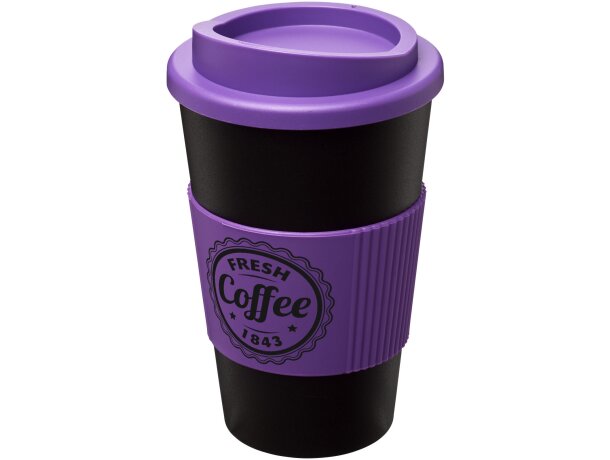 Vaso térmico 350ml con agarradera Americano Negro intenso/morado detalle 21