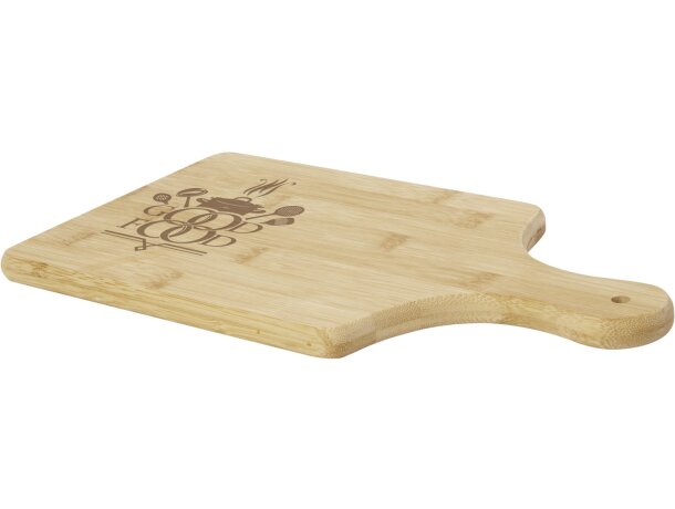 Tabla de cortar de bambú Quimet con personalización láser Natural detalle 1