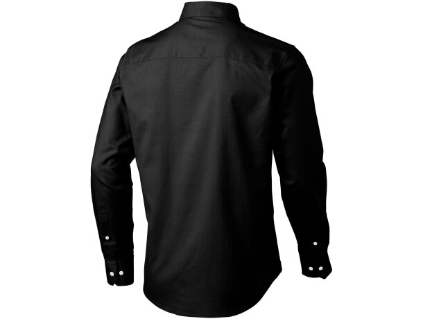 Camisa hombre de algodón Negro intenso detalle 5