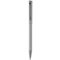 Bolígrafo de aluminio con mecanismo clic grabado plata Bolígrafo de aluminio con mecanismo clic grabado plata