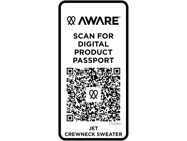 Jersey reciclado cuello redondo unisex Aware Jet Negro intenso detalle 4