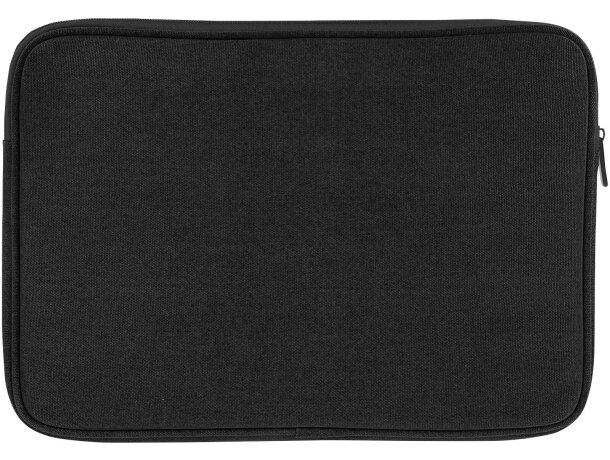 Funda para portátil de 14 pulgadas Joey de lona reciclada GRS Negro intenso detalle 3