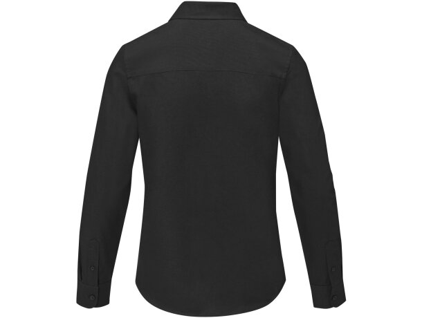 Camisa manga larga mujer Pollux Oxford entallada personalizable Negro intenso detalle 23
