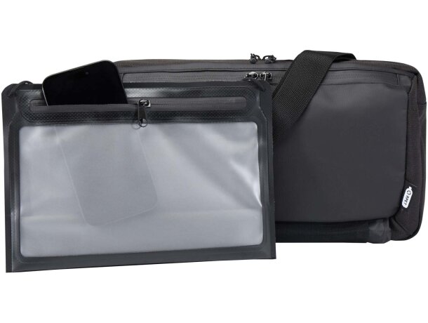 Bolsa bandolera modular reciclada certificación GRS Roam Negro intenso detalle 5