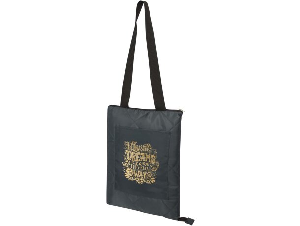 Manta de pícnic Clary poliéster reciclado certificado GRS Gris detalle 1