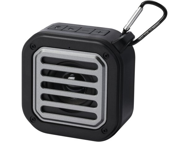 Altavoz solar Bluetooth IPX5 de 3W con mosquetón Solo Negro intenso detalle 8