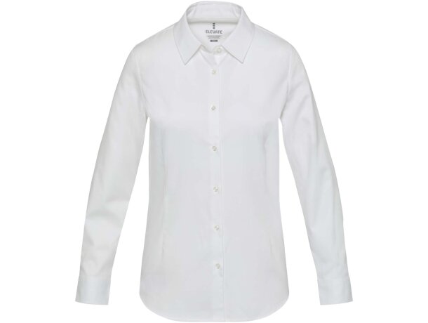 Camisa sarga mujer Citrine algodón BCI certificado 185 g/m² Blanco detalle 6