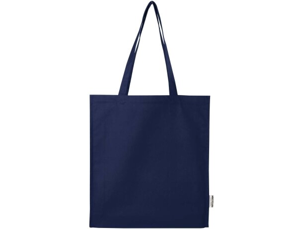 Bolsa tote algodón reciclado GRS con refuerzos Florida 14L Azul marino detalle 22