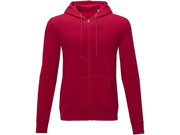 Sudadera con capucha y cremallera completa hombre Theron Rojo detalle 7