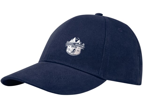 Gorra eco-amigable de 6 paneles grs reciclada Azul marino detalle 11