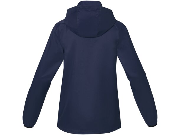 Chaqueta ligera impermeable mujer Dinlas con capucha enrollable Azul marino detalle 15