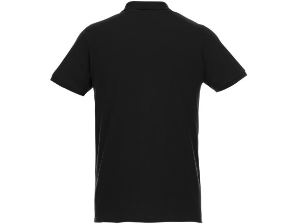 Polo de manga corta de material reciclado orgánico GRS para hombre Beryl Negro intenso detalle 15