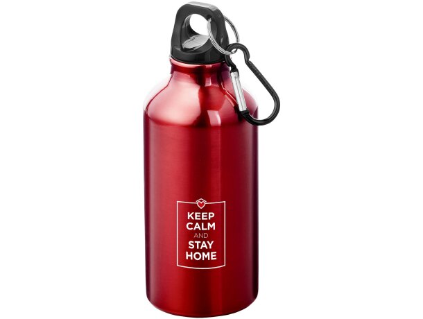 Cantimplora de aluminio con mosquetón 350 ml personalizado