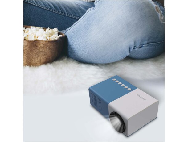 Proyector Prixton Mini Pro Cinema con puerto HDMI y altavoz Azul/blanco detalle 6