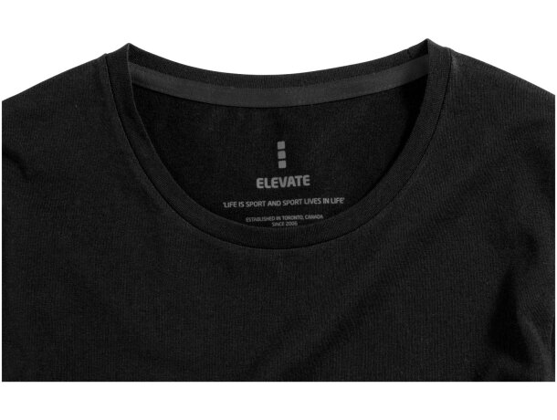 Camiseta de manga larga de mujer ponoka de Elevate 200 gr Negro intenso detalle 18