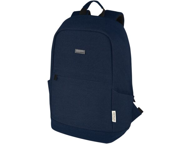 Mochila antirrobo Joey 18L portátil 15,6 lona reciclada GRS Azul marino detalle 8