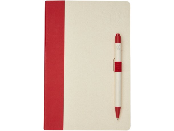 Set libreta A5 y bolígrafo Dairy Dream cartón reciclado Rojo detalle 12