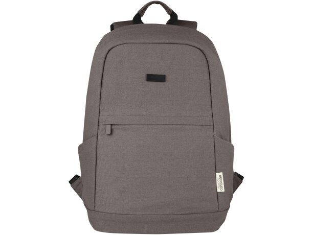Mochila antirrobo Joey 18L portátil 15,6 lona reciclada GRS Gris detalle 15