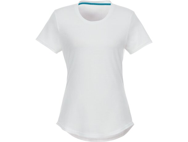 Camiseta de manga corta de material reciclado GRS para mujer Jade Blanco detalle 2