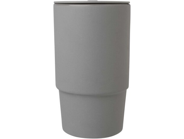 Taza térmica de gres Carter con tapa antiderrame 450ml Gris detalle 10