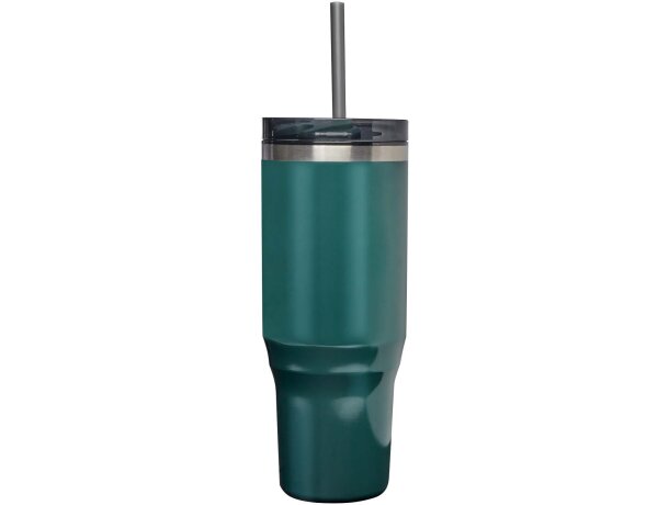Vaso térmico con pajita Melbourne 1200ml acero reciclado Verde brillante detalle 8