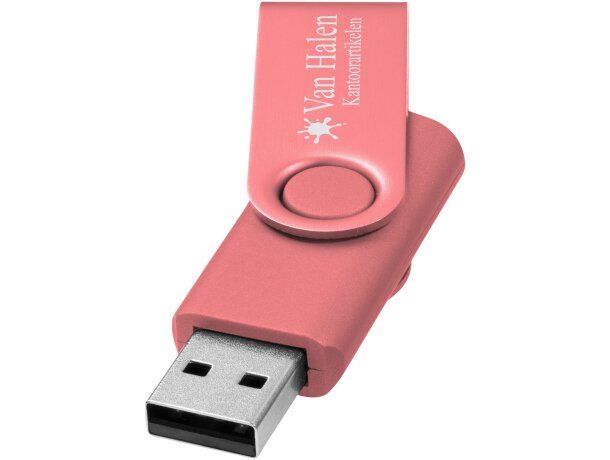 Memoria USB metálica Rotate 4GB con mecanismo rotativo Rosa detalle 33