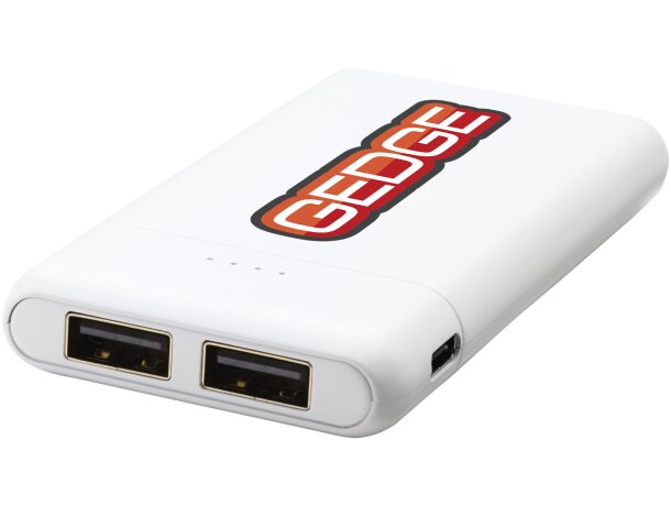 Batería externa 5000 mAh Odyssey con doble salida USB Blanco detalle 1